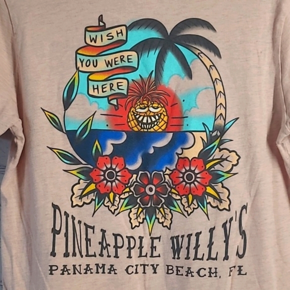 Pineapple Willy's Panama City Beach Florida Traditional Tattoo Print Tee Tshirt - Picture 10 of 15
